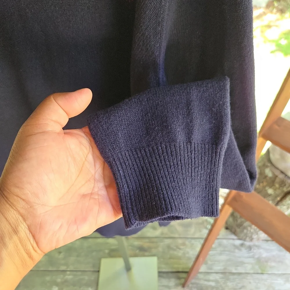 Polo Ralph Lauren Navy Blue Lambswool V-neck Sweater Size Extra Large